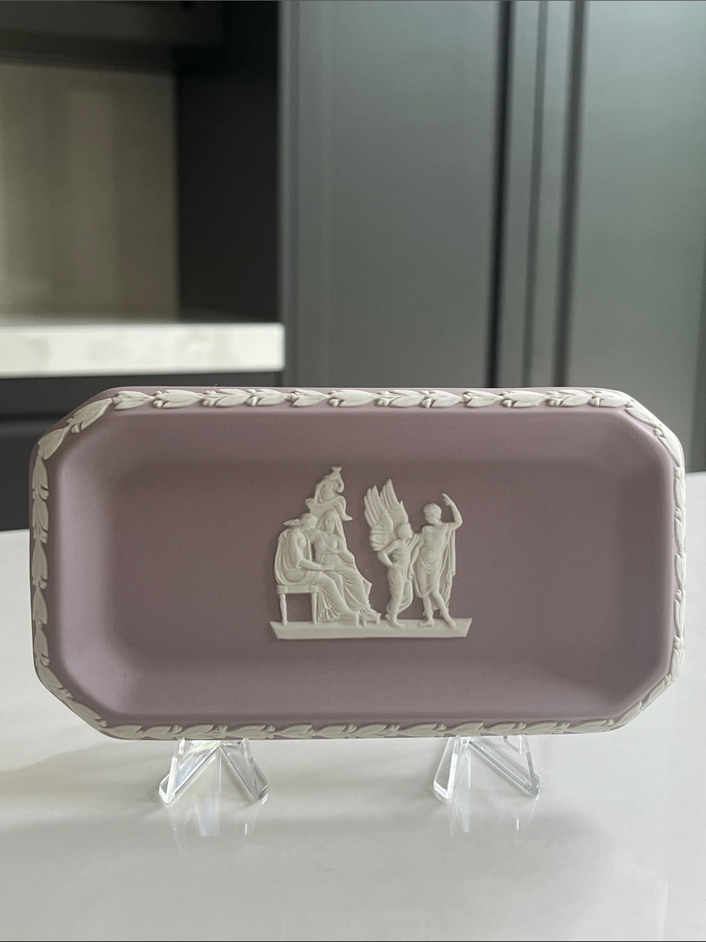 Wedgwood Jasperware Trinket Dish. Wedgwood Lilac Jasperware Tray.